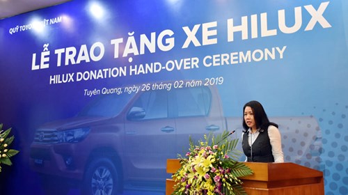 Bà Đỗ Thu Hoàng - Chủ tịch Quỹ 33Win334 tỷ lệ trả thưởng cao VN phát biểu​